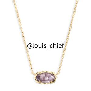 Elisa Gold Pendant Necklace in Amethyst